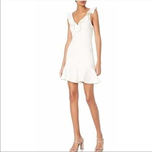 LIKELY Harlow Sleeveless White Ruffle Flounce Mini Dress 4